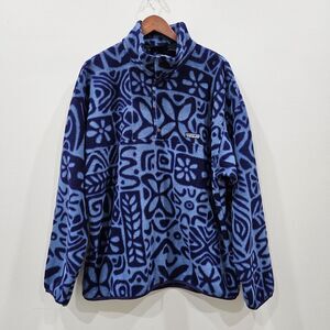 Vintage Patagonia Synchilla Snap T Island Block Bluesmoke Fleece Pullover XL